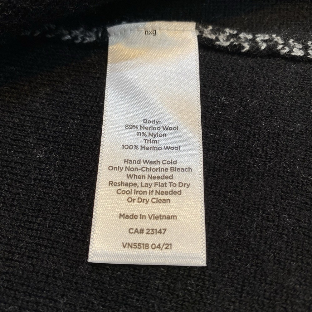Talbots Womens Merino Wool Front Open Knit Drape Cardigan Herringbone Sz XS Gray - Picture 10 of 16